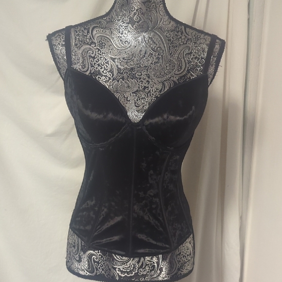 Victoria's Secret Tops - Victoria's Secret Black Velvet Bustier Corset Top